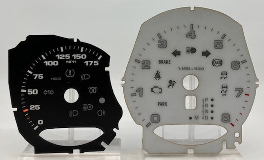 Porsche 911 Macan White 8 Tach & Black Speedo 2018-2022 P-1100B