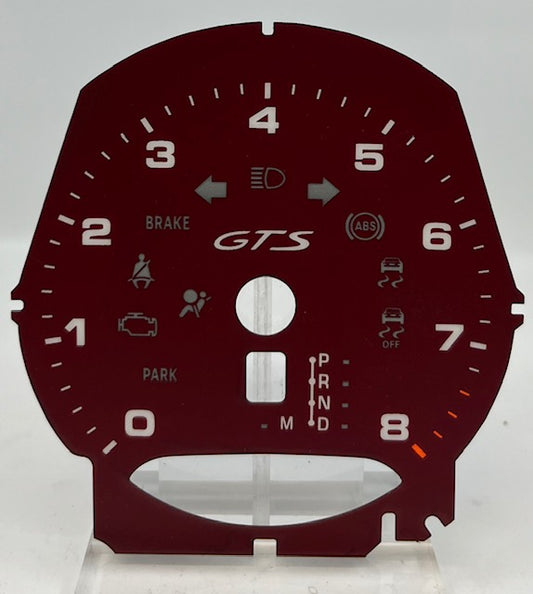 Porsche GTS Tach Only Red 2018-2022 P-1051A
