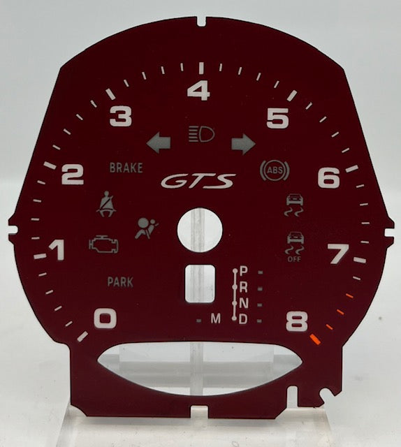 Porsche GTS Tach Only Red 2018-2022 P-1051A